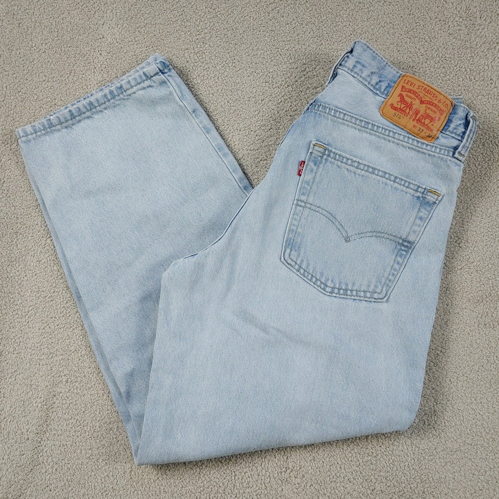 Levis 578 Jeans Men 32x29 - Baggy Y2K Style Light Wash - Light Blue Denim - USED
